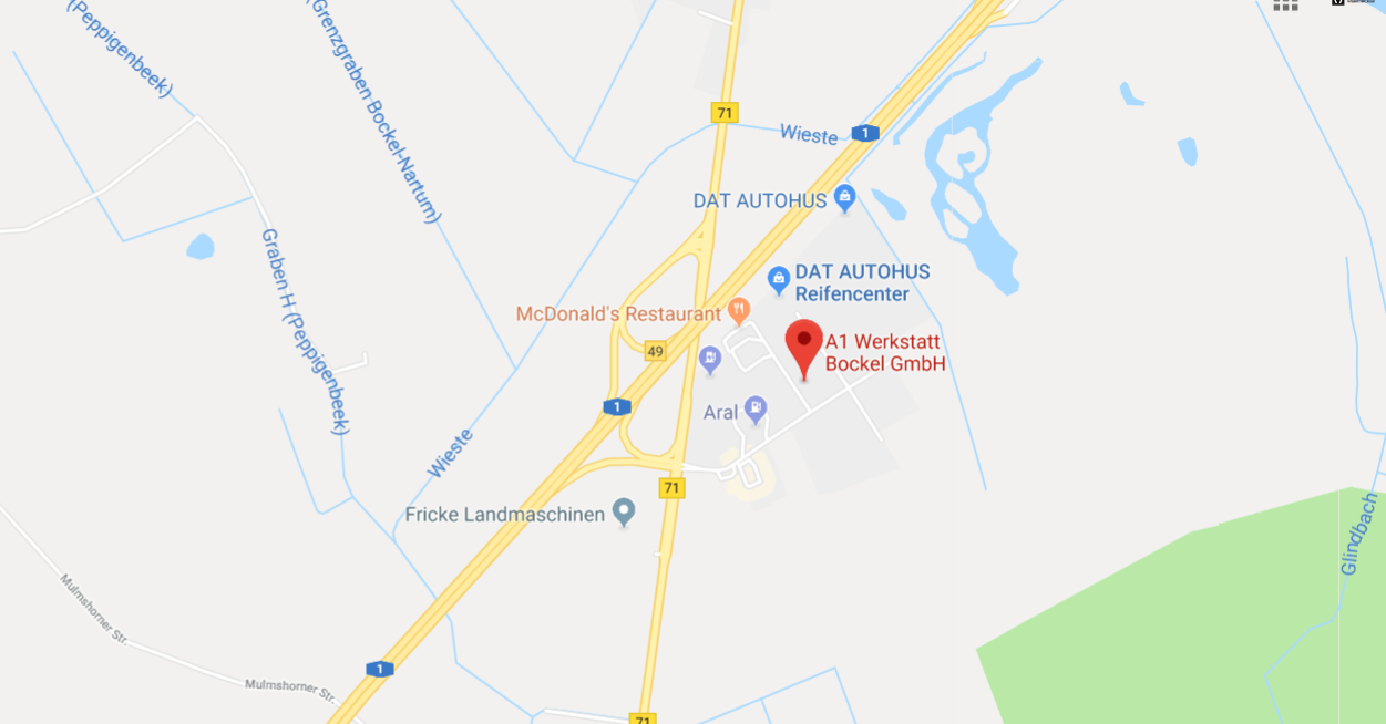 Standort der A1 Werkstatt Bockel auf einer Karte